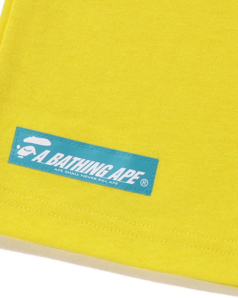 T Shirts Bape Logo Jaune Homme | HQR-88464073